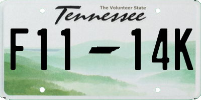 TN license plate F1114K