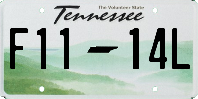 TN license plate F1114L