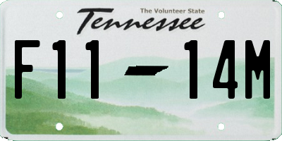 TN license plate F1114M