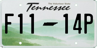 TN license plate F1114P