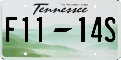 TN license plate F1114S
