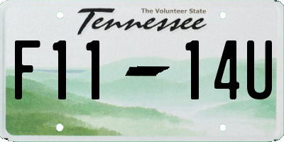 TN license plate F1114U