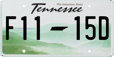 TN license plate F1115D