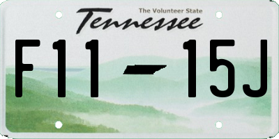TN license plate F1115J