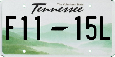 TN license plate F1115L