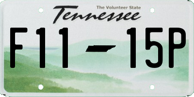 TN license plate F1115P