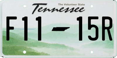 TN license plate F1115R