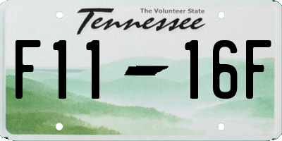 TN license plate F1116F