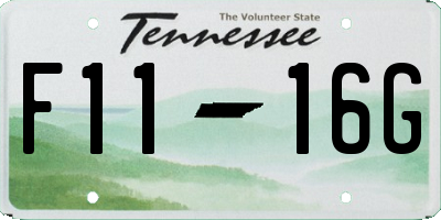 TN license plate F1116G