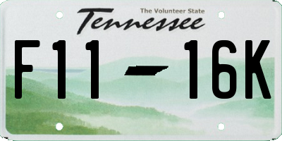 TN license plate F1116K