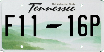 TN license plate F1116P