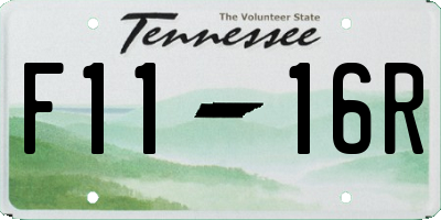 TN license plate F1116R