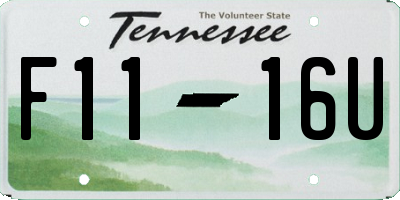 TN license plate F1116U