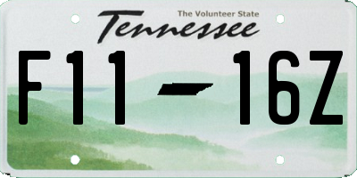 TN license plate F1116Z