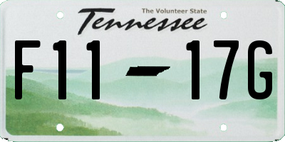 TN license plate F1117G