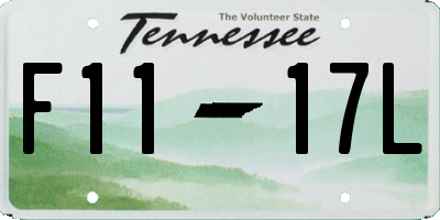 TN license plate F1117L