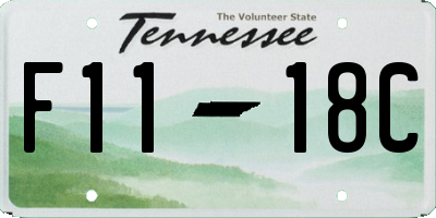 TN license plate F1118C