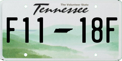 TN license plate F1118F