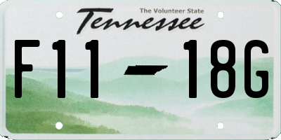 TN license plate F1118G