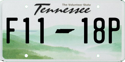 TN license plate F1118P