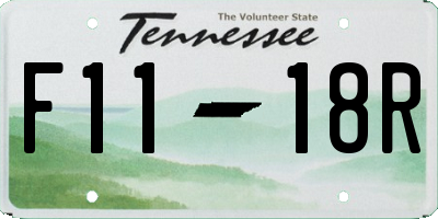 TN license plate F1118R