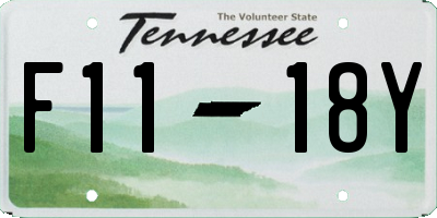 TN license plate F1118Y
