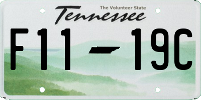 TN license plate F1119C