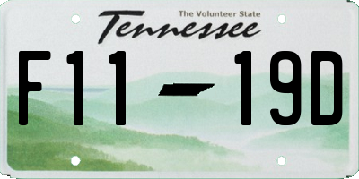 TN license plate F1119D
