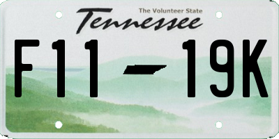 TN license plate F1119K
