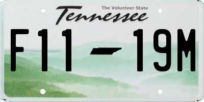 TN license plate F1119M