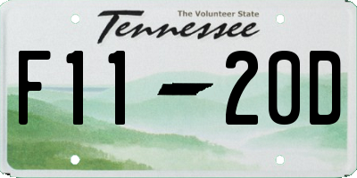 TN license plate F1120D
