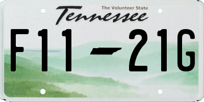 TN license plate F1121G