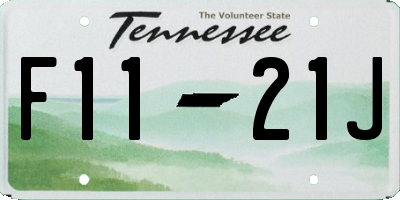 TN license plate F1121J