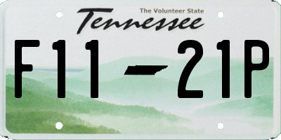 TN license plate F1121P