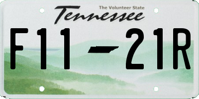 TN license plate F1121R