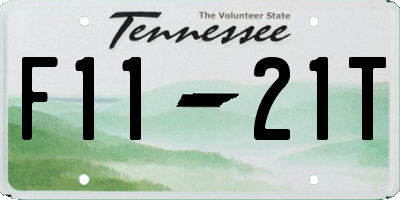 TN license plate F1121T