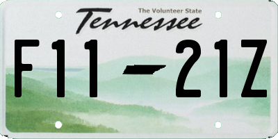 TN license plate F1121Z