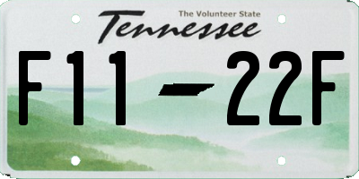 TN license plate F1122F
