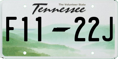 TN license plate F1122J