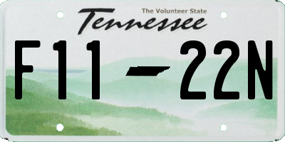 TN license plate F1122N