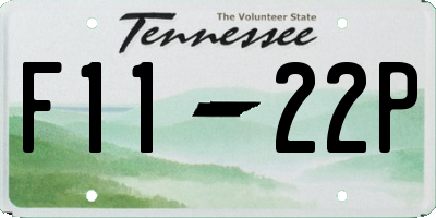 TN license plate F1122P