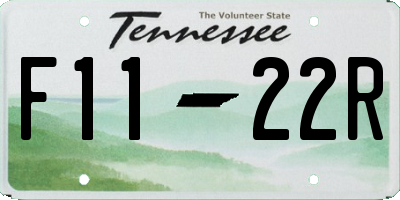 TN license plate F1122R