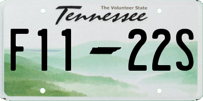 TN license plate F1122S