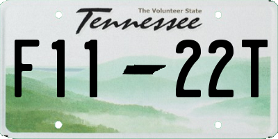 TN license plate F1122T