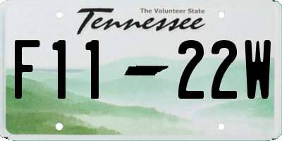 TN license plate F1122W