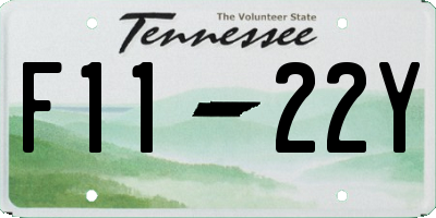TN license plate F1122Y