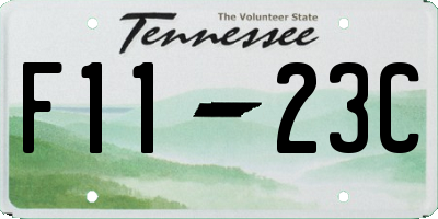 TN license plate F1123C