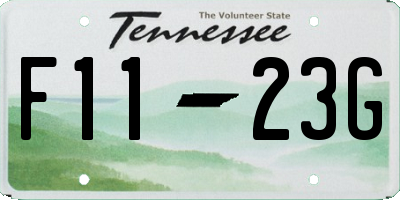 TN license plate F1123G