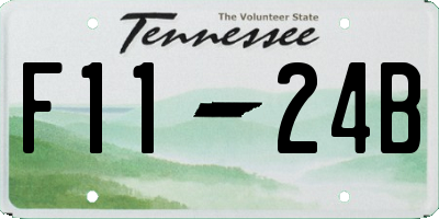TN license plate F1124B