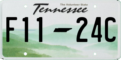TN license plate F1124C